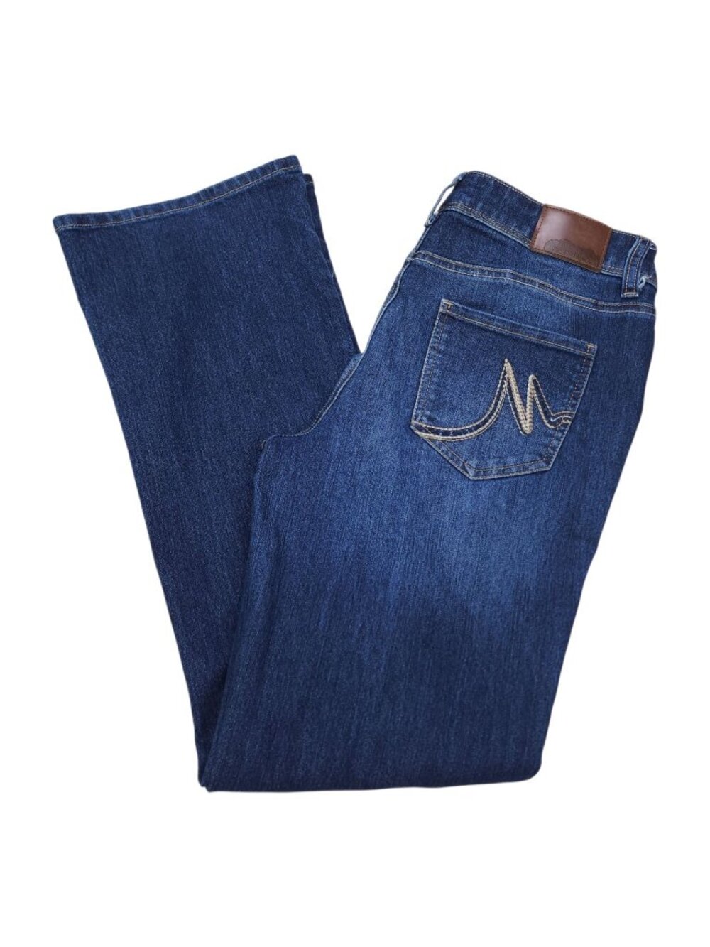 Maurices Womens 7/8 Short Flare Jeans In Dark Wash Denim Stretch Cotton Blend